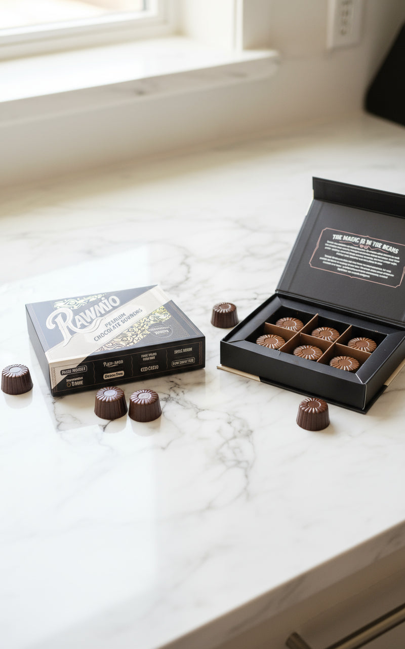 Rawmio 70% Dark Chocolate Bonbons, 6 Bonbons
