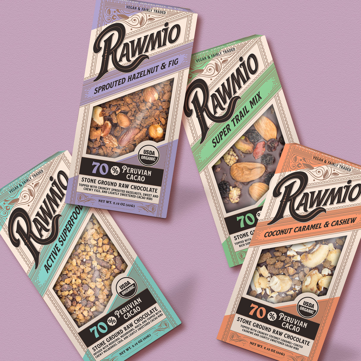 Rawmio Chocolate Barks Variety Pack of 4