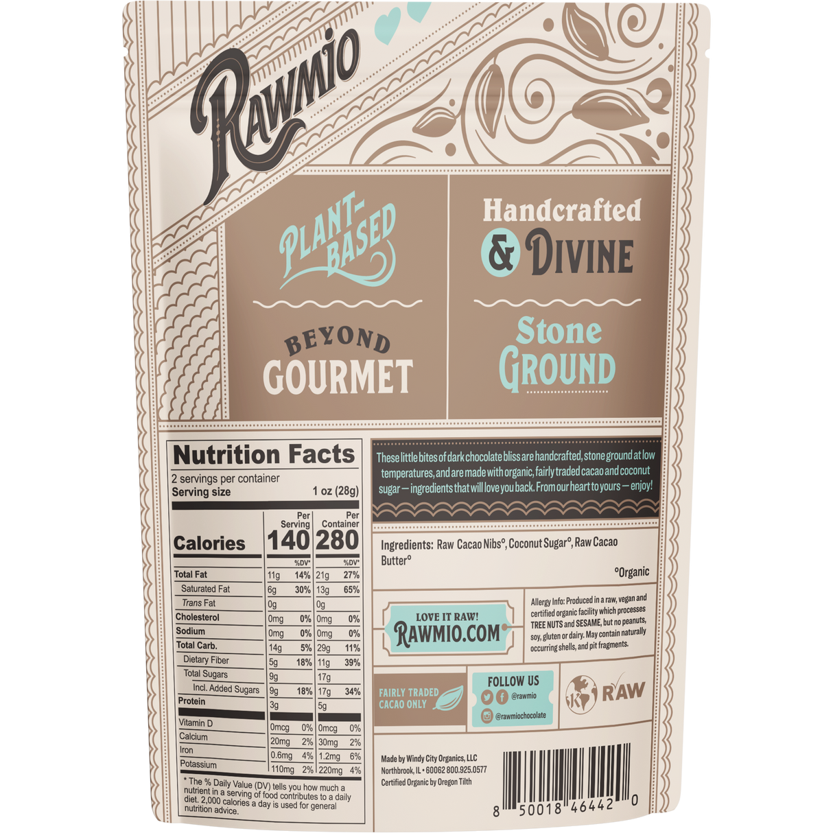 Rawmio Dark Chocolate Hearts - 70% Cacao