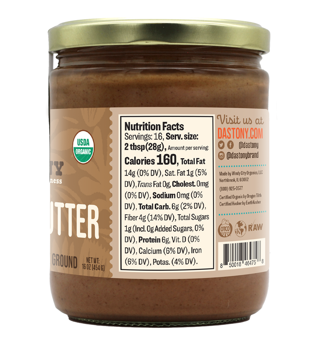 nutrition facts dastony organic almond butter smooth stone ground