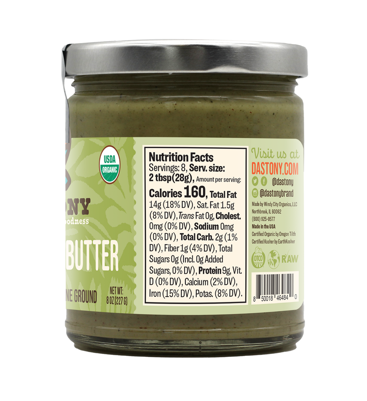 nutrition facts dastony organic raw stone ground hemp seed butter