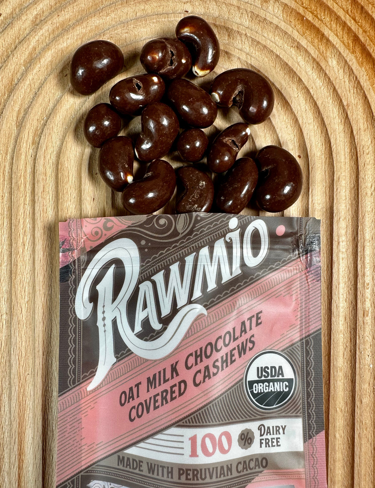 Oat Milk Chocolate Covered Cashews open box