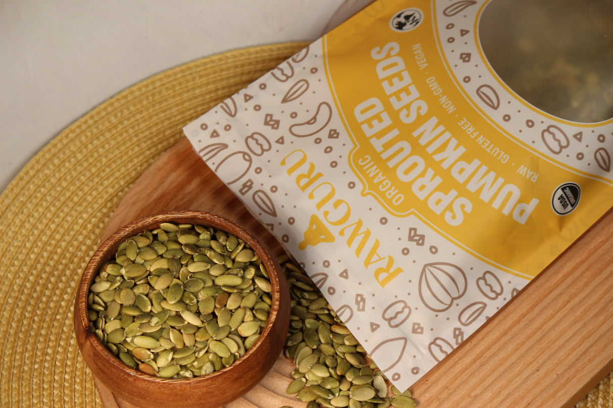 Organic Sprouted Pumpkin Seeds open box