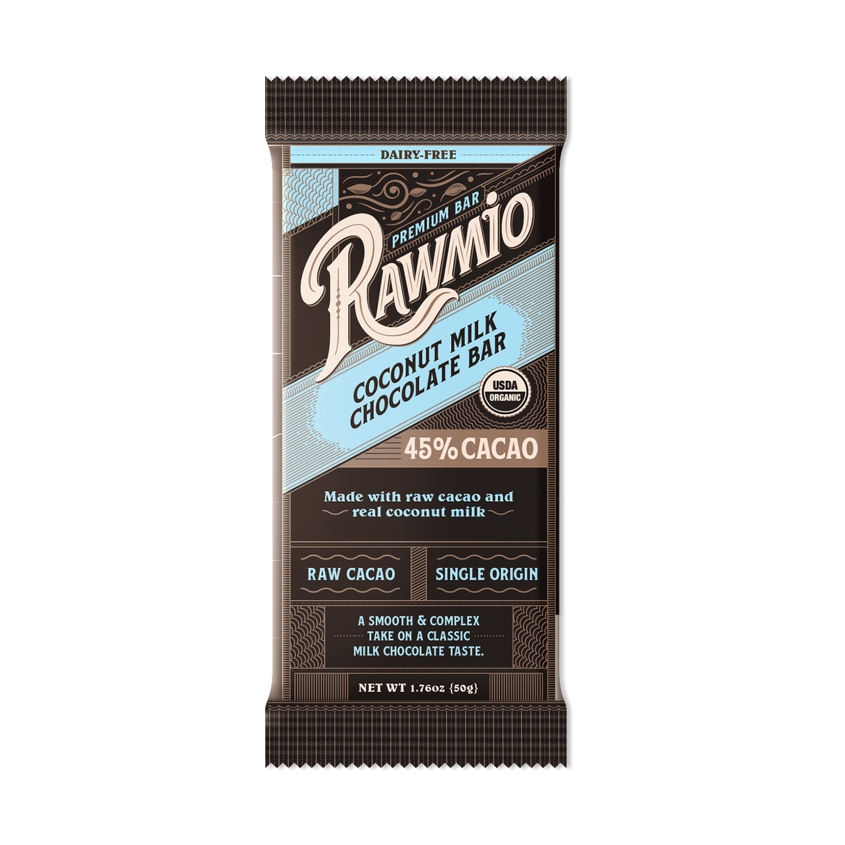 Premium Coconut Milk Chocolate Bar - 45% Cacao