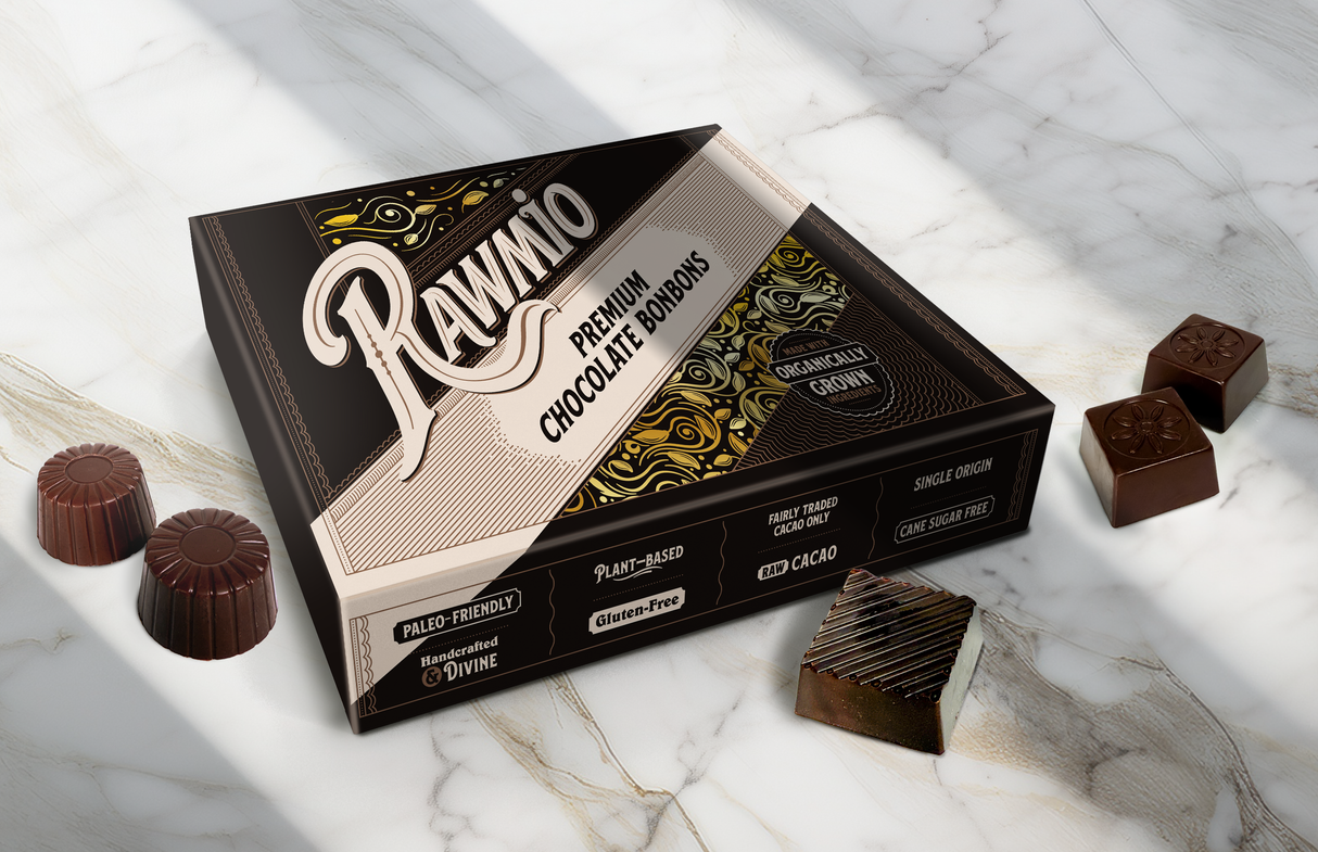 Rawmio Coconut Milk Chocolate Bonbons, 12 Bonbons