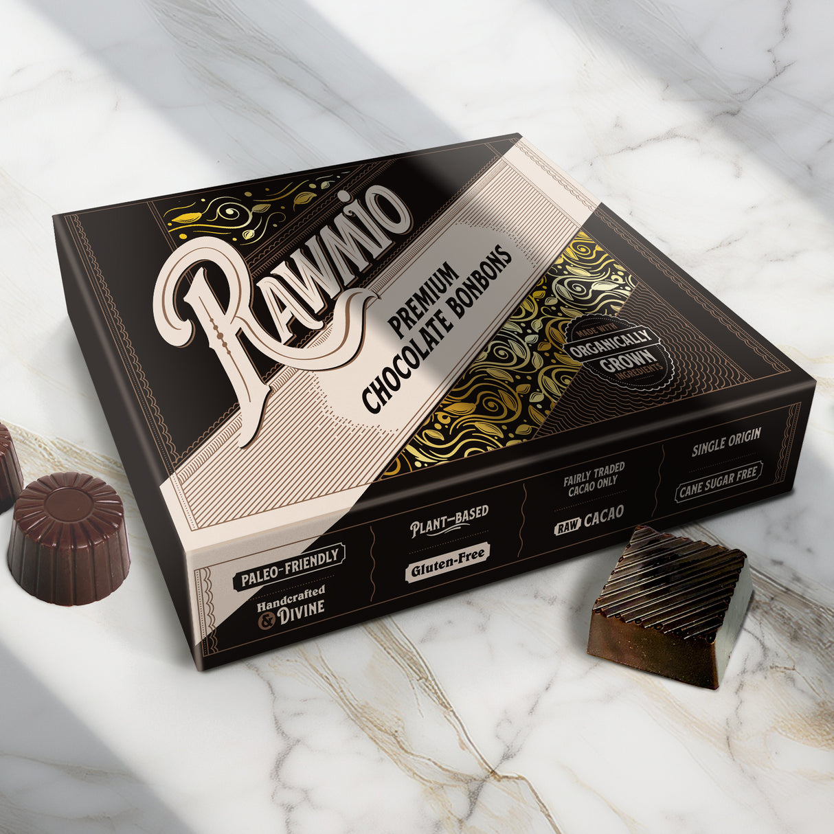 Rawmio Coconut Milk Chocolate Bonbons, 24 Bonbons