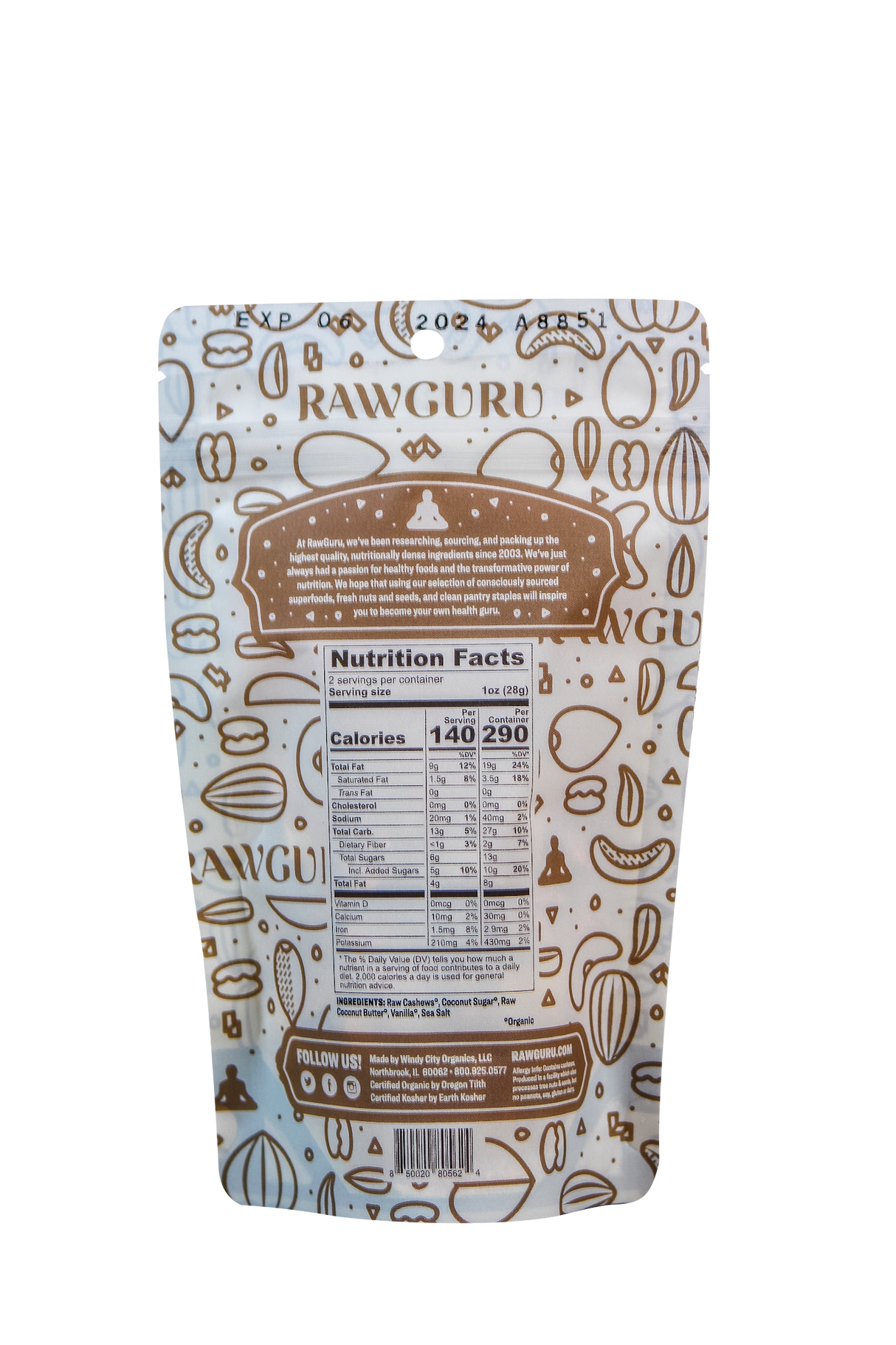 Organic Salted Caramel Cashews - 2oz