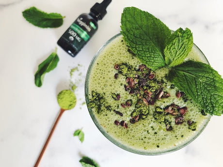 Refreshing CBD Matcha Mint Chip Shake