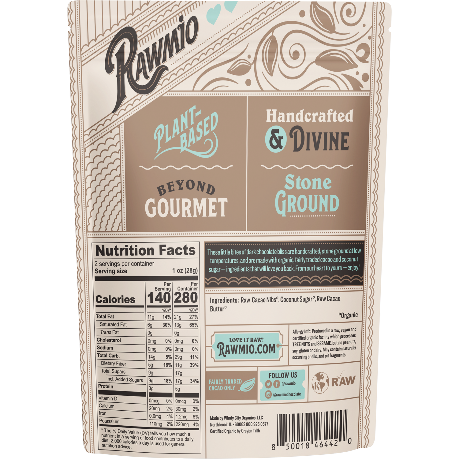 Rawmio Dark Chocolate Hearts - 70% Cacao