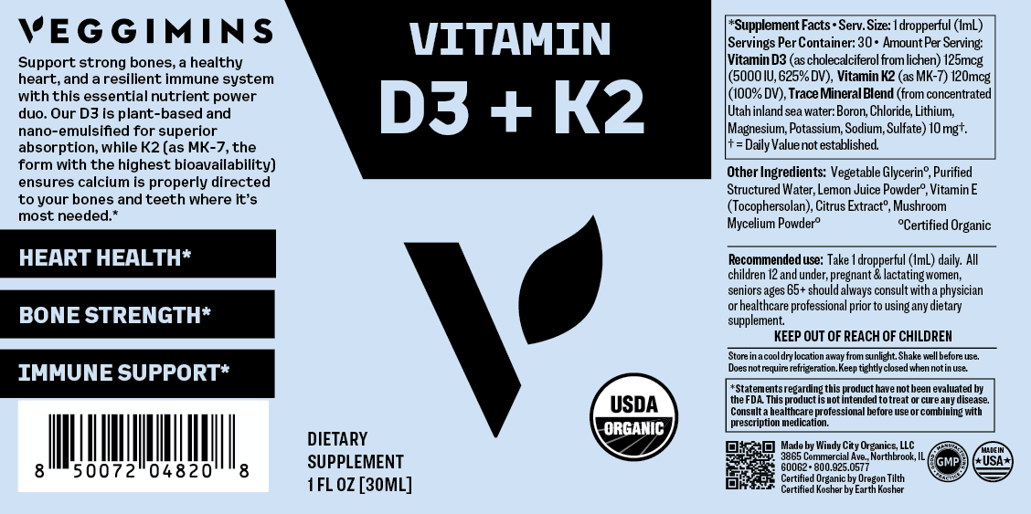 Organic Vitamin D3 + K2