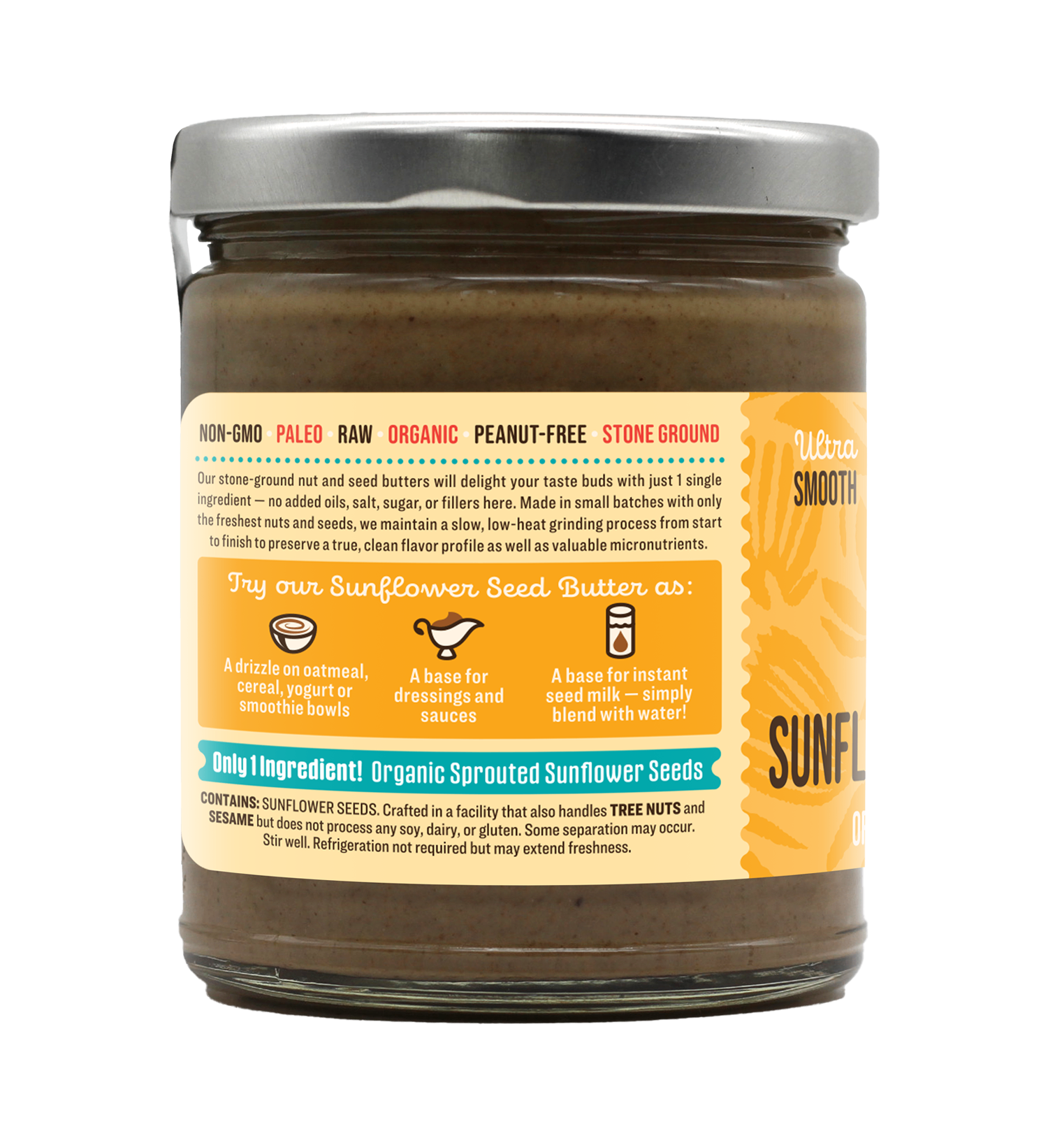 recipe dastony organic raw stone ground sprouted sunflower seed butter