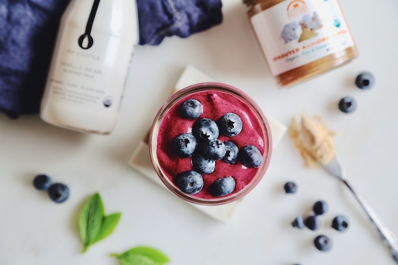 Antioxidant-Packed Sprouted Almond Berry Blast Smoothie for Glowing Skin