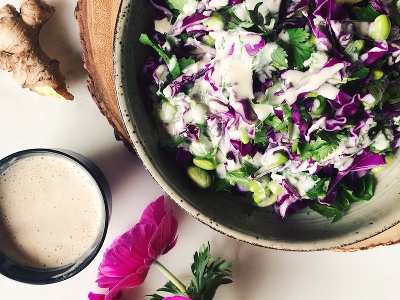 Detoxifying Purple Cabbage Cilantro Salad 