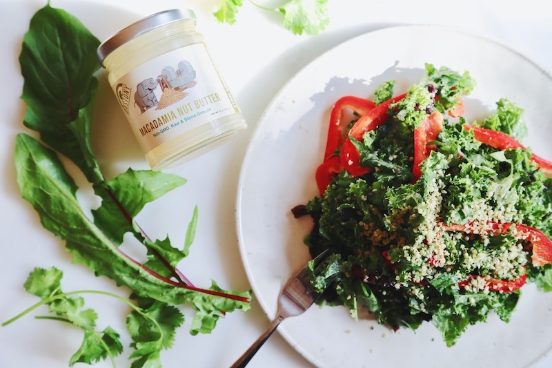 Blood Cleansing Remineralizing Kale Salad with Macadamia Butter Dressing