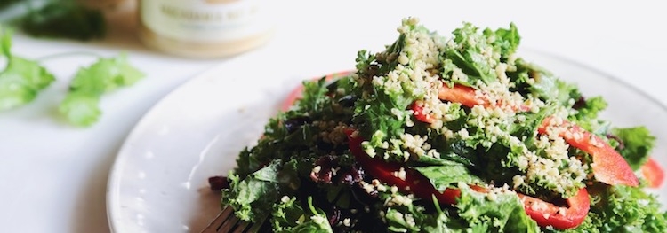Blood Cleansing Remineralizing Kale Salad with Macadamia Butter Dressing