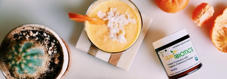 Gut Healthy Probiotic Orange Creamsicle Coconut Shake